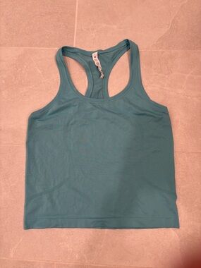 Lululemon Teal Cropped Swiftly Tech Racerback Tank Top Size 8
